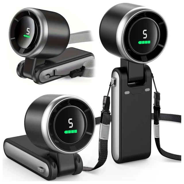 Stolný ventilátor stojaci ventilátor malé obehové čerpadlo s klipom bezdrôtové ručné 500mAh USB-C Alogy White