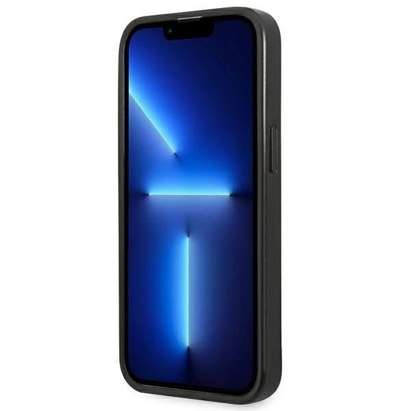 Etui Guess GUHCP14MPSATLG do Apple iPhone 14 Plus 6,7" srebrny/stříbrný pevný obal SaffianoTriangle Logo