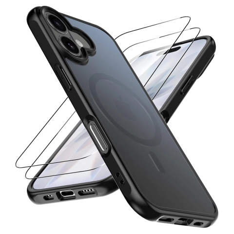 Чохол для Apple iPhone 16 Pro Max Alogy MagSafe Hybrid Matte Case Matte Cover with Lens Protection Black
