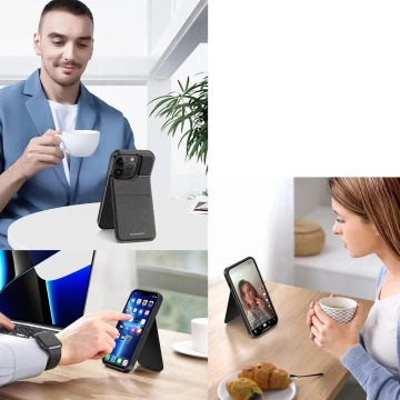 Чохол-гаманець Dux Ducis Rafi Mag з підставкою 3-в-1 для iPhone 13 Pro з MagSafe та RFID-блокуванням - чорний