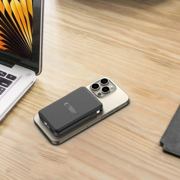 Magnetická power banka s káblom PB31 Lifemag Magsafe Power Bank 10000 mAh (Type C Lightning) čierna