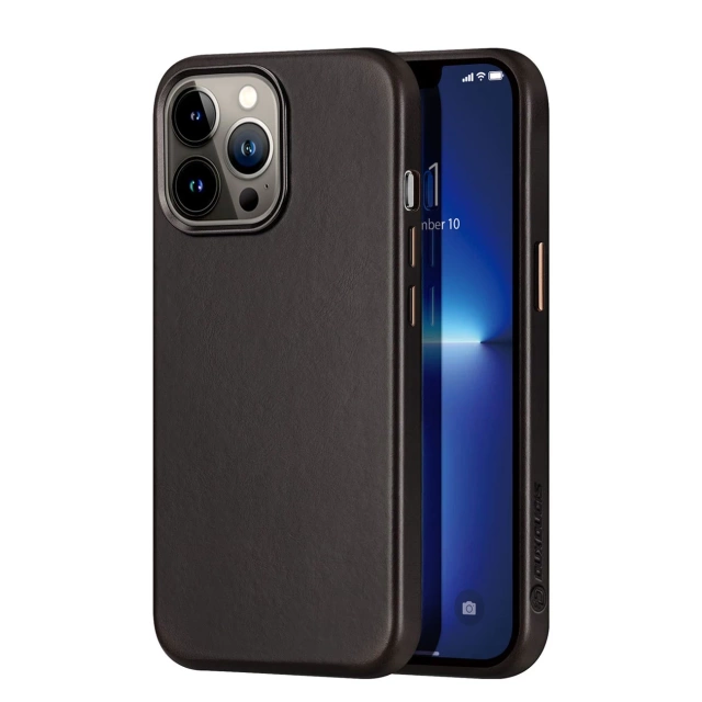 Dux Ducis Naples etui do iPhone 13 Pro skórzany pokrowiec (kompatybilny z MagSafe) ciemnobrązowy