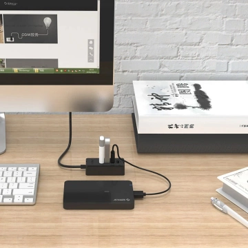 Hub USB-A Orico W5P-U2-100 4x USB 2.0 + microUSB 1m Czarny