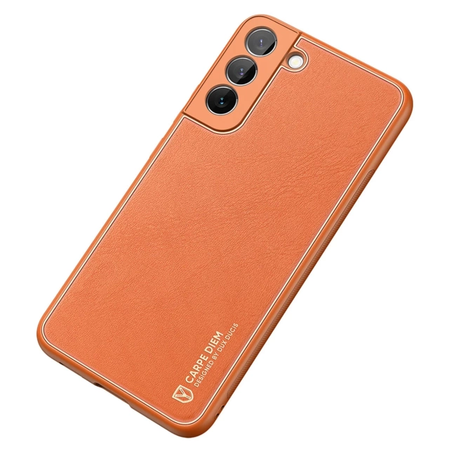 Dux Ducis Yolo elegant case cover made of ecological leather for Samsung Galaxy S22 (S22 Plus) orange