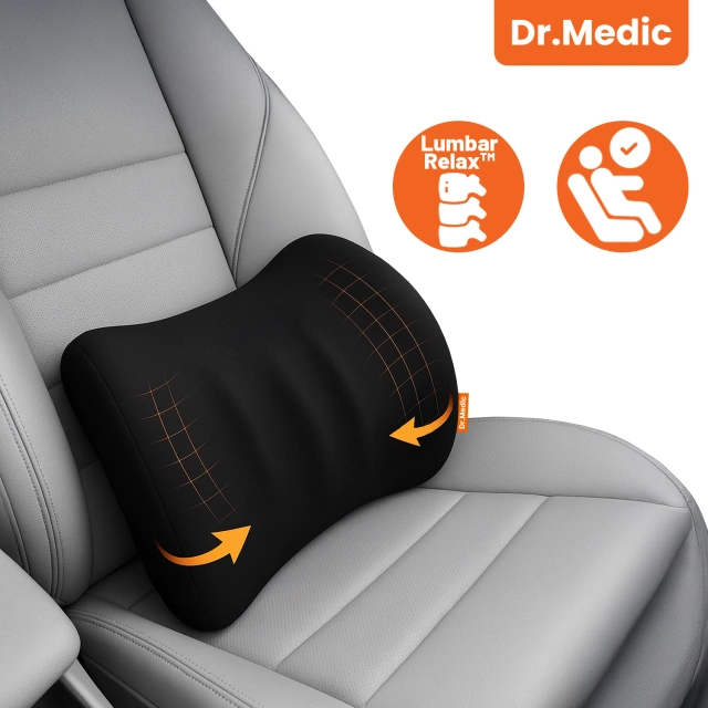 Poduszka do Samochodu pod Plecy Lędźwie DR.MEDIC LumbarRelax™ Ergonomiczna poduszka lędźwiowa na fotel krzesło do auta dla kierowcy pasażera
