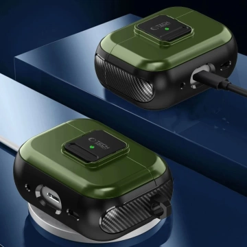Ochranné pouzdro na sluchátka Defender Hook Magsafe pro Apple Airpods Pro 1/2 Olive Green