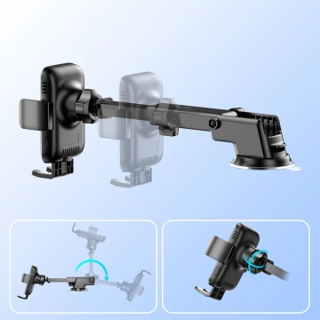 Joyroom Autohalterung mit kabellosem Ladegerät 15W für Cockpit Armaturenbrett schwarz (JR-ZS245)