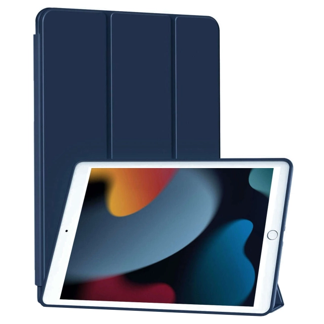 Etui do Apple iPad 10.2" 9/8/7 Gen (2021/2020/2019), Ochronne Smart Case z Klapką i Podstawką, Odporne TPU, Wzmocnione Narożniki, Alogy BookGuard™ – Granatowe