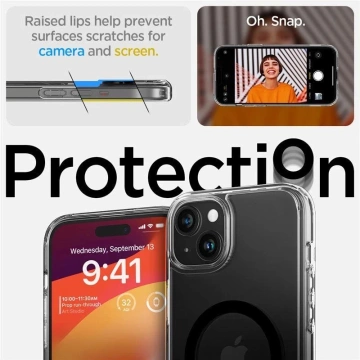 Pouzdro Spigen Ultra Hybrid S MagSafe se stojánkem pro iPhone 15 Plus - černé