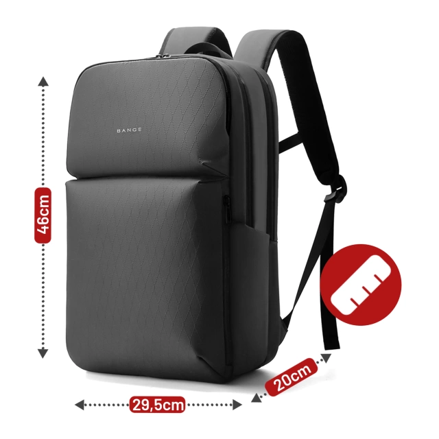 Bange 26L wasserdichter Rucksack für Laptops bis 15,6 Zoll – Geräumig und komfortabel, robust und atmungsaktiv, ideal für Stadt und Reisen, Arbeit und Flugreisen, Unisex – Grau