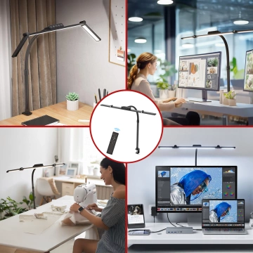 Alogy DeskPro™ LED Desk Lamp with Foldable Design, Adjustable Brightness, and Full Spectrum Light, with Desktop Mount, Eye Protection