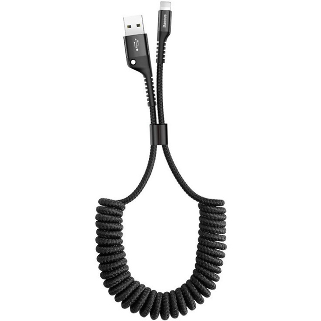 1m Baseus Federkabel USB zu Lightning 2A Schwarz