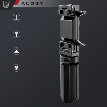 Міні-тримач для штатива для телефону, підставка для камери, підставка, регульований поворотний штатив для селфі на 360 для фотографій Alogy Black