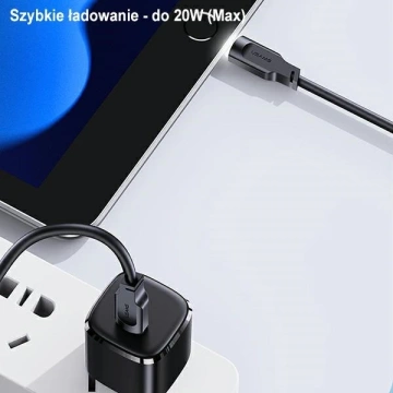 Kabel USMAS USB-C mit Lightning PD Fast Charging Lithe Series 1,2 m schwarz