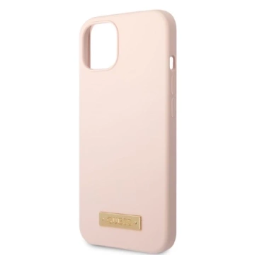 Etui Guess GUHMP13SSBPLP für iPhone 13 mini 5,4" Hartschale Silikon Logo Plate MagSafe