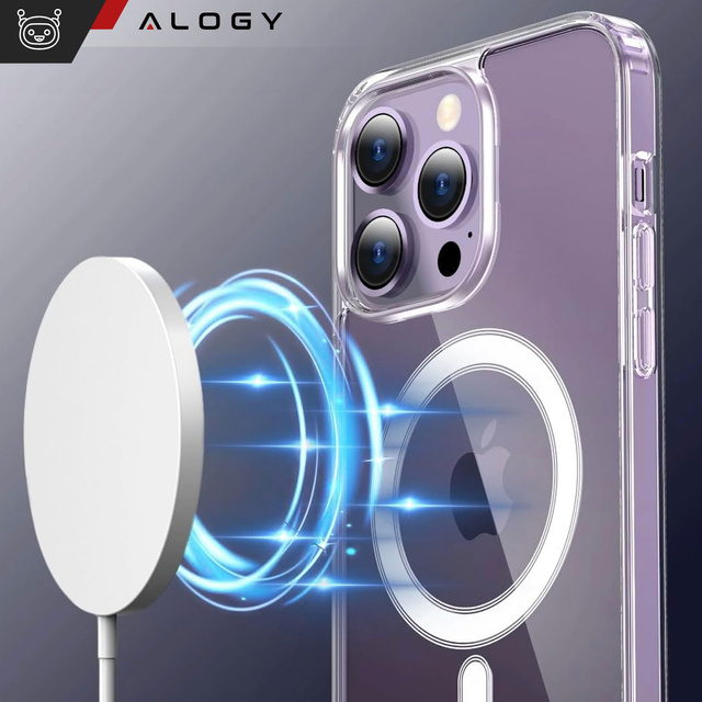 Pouzdro pro iPhone 15 Pro MagSafe Hybrid Case Cover Shock Clear Alogy Transparent Glass