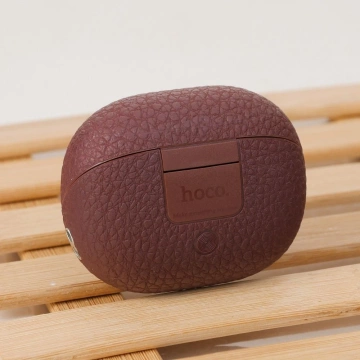 Bezdrátová Bluetooth sluchátka HOCO TWS EQ23 s nabíjecím pouzdrem, hnědá