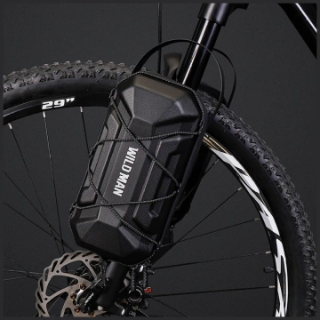 WILDMAN GD6X Plus 3L puzdro na kolobežku, brašňa na rám, čierna, PU, ​​EVA