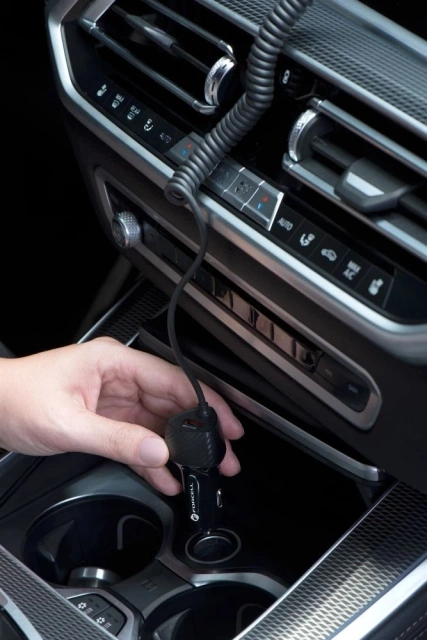 Nabíječka do auta Forcell Carbon 38W USB-C USB QC 3.0 PD kabel 1,5 m