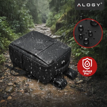 Batoh Alogy UrbanPack Pro™ Business pro notebooky 15-16" – vodotěsný, nárazuvzdorný, s kapsou na láhev a popruhem na zavazadla – černý