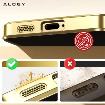 Puzdro MagSafe pre Apple iPhone 16 Pro Max Alogy Glamour puzdro na luxusný prsteň zlato-priehľadné