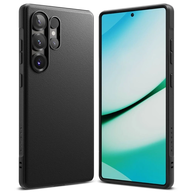 Pouzdro na Samsung Galaxy S25 Ultra s kroužkem, černé, onyxové