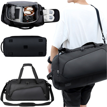 Pánska dámska tréningová športová taška na rameno do telocvične, termo látková cestovná taška, objem 40l Alogy Black