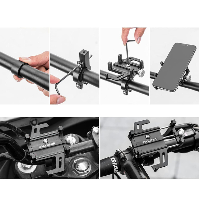 RockBros 699-BK bicycle holder for the handlebar to the phone for a bicycle motor scooter Black