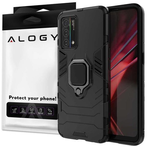 Alogy Stand Ring Armor Schutzhülle für Realme GT Master Edition Schwarz