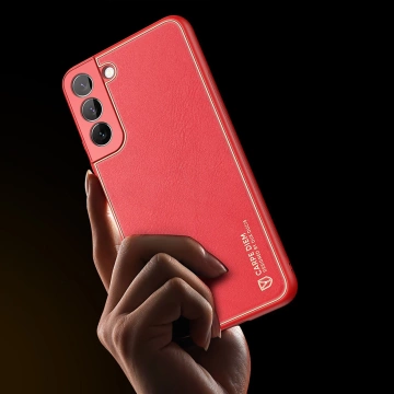 Dux Ducis Yolo elegant case cover made of ecological leather for Samsung Galaxy S22 (S22 Plus) red