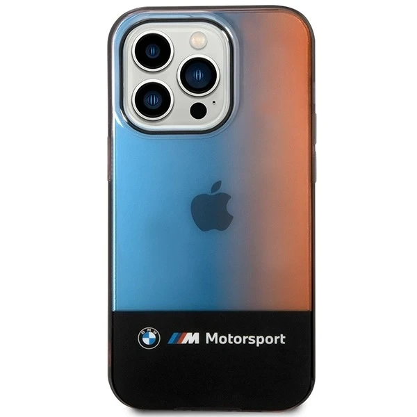 BMW BMHCP14X22HMGK Phone Case für Apple iPhone 14 Pro Max 6.7" schwarz/schwarz Half Tricolor
