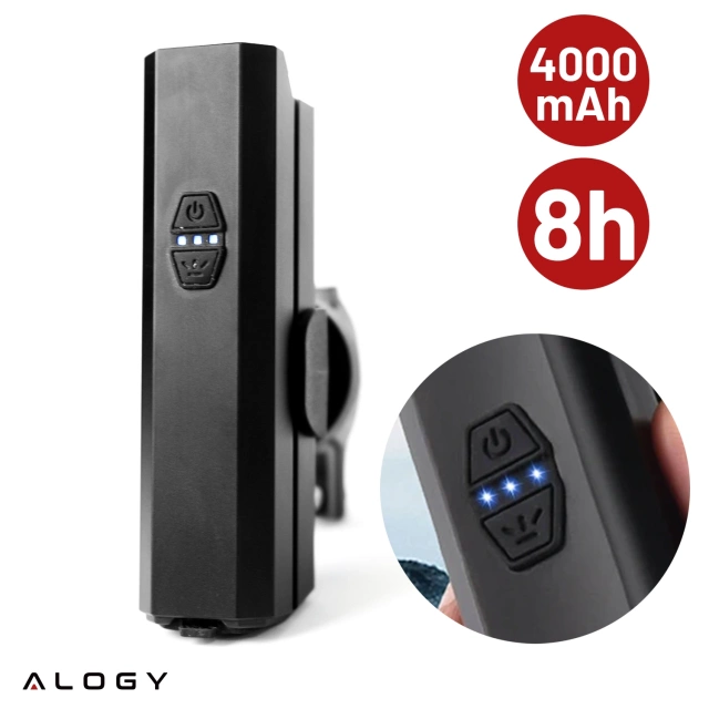 Alogy P12 Fahrradlicht schwarz Fahrradlicht vorne LED-Frontlicht Fahrradbeleuchtung wasserdicht IPX5