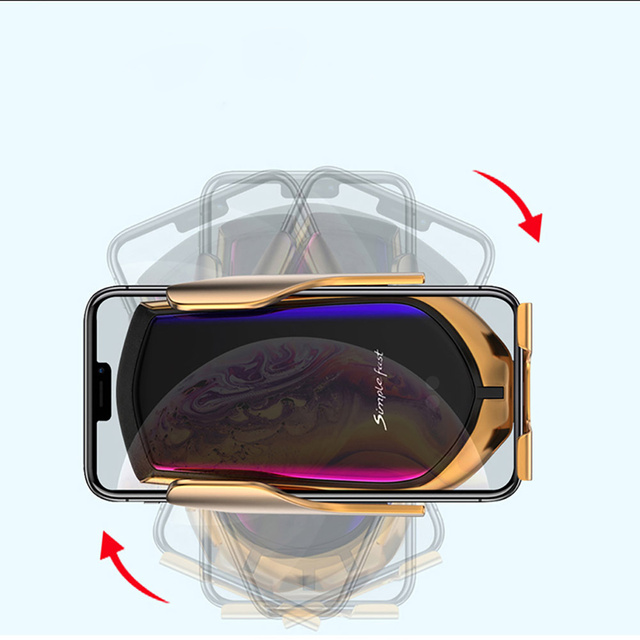 Автомобільний тримач Alogy R2 Qi індукційний зарядний пристрій для автомобіля для решітки Gold 10W