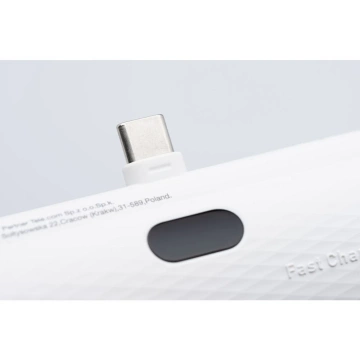 Зовнішній акумулятор FORCELL F-ENERGY Power Plug F5K3 із вбудованим роз'ємом Type-C PD 20 Вт 5000 мАг білого кольору