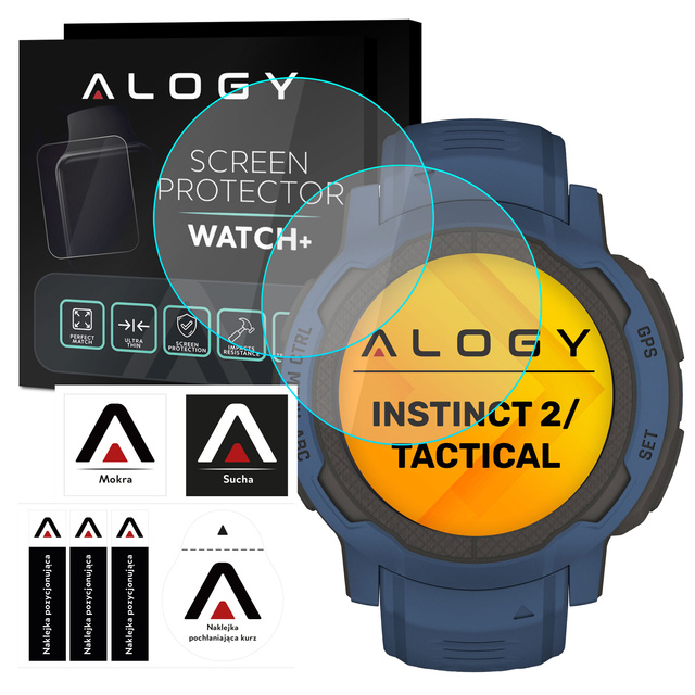 2x Alogy 9H tempered glass for Garmin Instinct 2 / Tactical