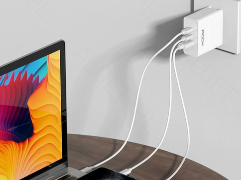 USB nástěnná nabíječka 2x USB-C Rock Gan EU / US USB-C kabel typu C