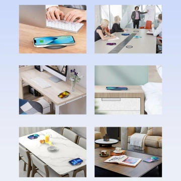 Choetech Untertisch-Induktionsladegerät 10W EU Ladegerät mit Stromkabel schwarz (T590-F)