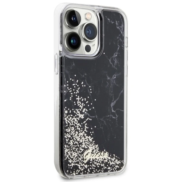 Pevné puzdro Etui Guess GUHCP14XLCSGSGK na iPhone 14 Pro Max 6,7" Liquid Glitter Marble