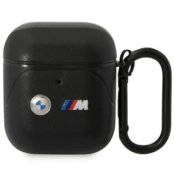Etui BMW BMA222PVTK do AirPods 1/2 kryt černý/černý Leather Curved Line