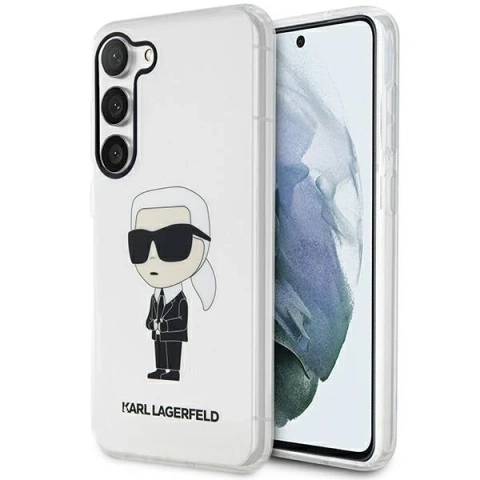 Ochranné puzdro na telefón Karl Lagerfeld KLHCS23MHNIKTCT pre Samsung Galaxy S23 Plus S916 priehľadné pevné puzdro Ikonik Karl Lagerfeld