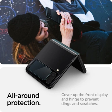 Szkło hartowane Spigen Glass FC ”EZ FIT” + ramka Film 2-pack do Samsung Galaxy Z Flip 4 Black