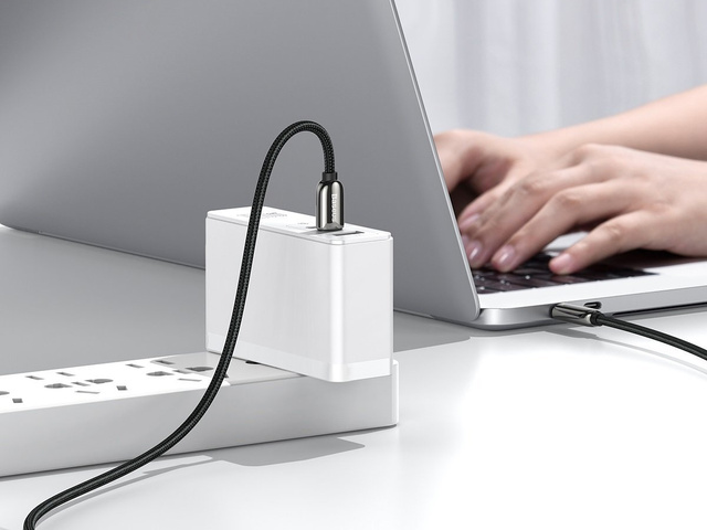 1m Kábel Baseus Kábel USB-C typu C s PD 5A 100W Čierny merač prúdu