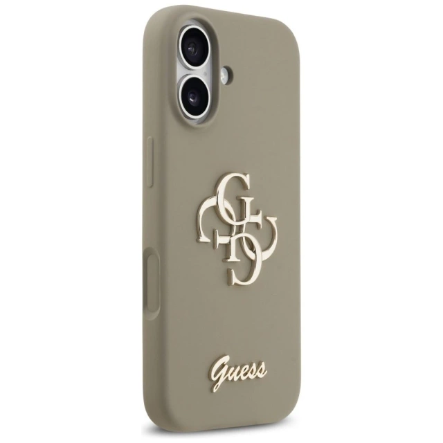 Etui Guess do iPhone 17 Silicone Big 4G Script Brown
