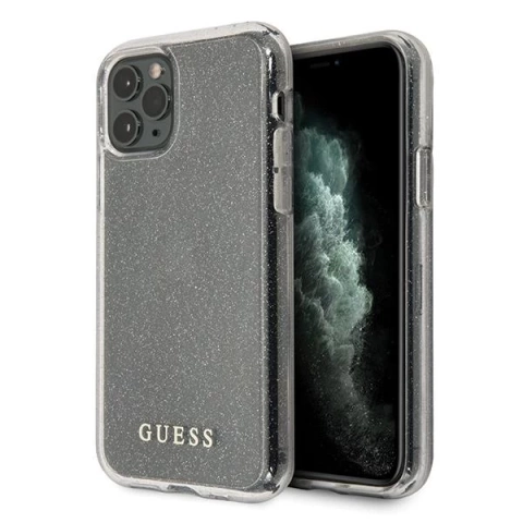 Guess GUHCN65PCGLSI iPhone 11 Pro Max srebrný/stříbrný pevný obal Glitter