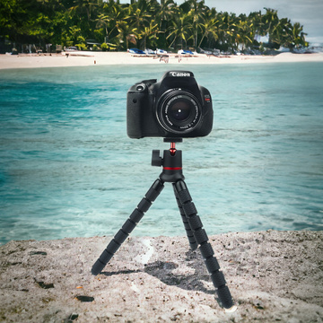 Flexibilný mini statív na fotografie, flexibilný statív fotoaparátu 1/4" Statív chobotnice čierny