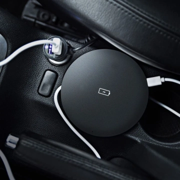 Indukční nabíječka Forcell Qi 15W Quick Charge USB-C, tenká, černá