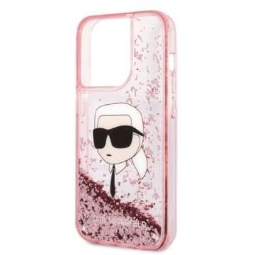 Karl Lagerfeld KLHCP14XLNKHCP puzdro pre iPhone 14 Pro Max 6,7" pevné puzdro Glitter Karl Head ružové/ružové