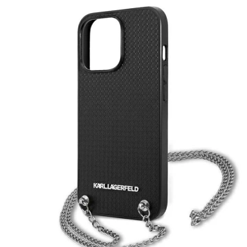 Etui Karl Lagerfeld KLHCP13XPMK do iPhone 13 Pro Max 6,7" hardcase Leather Textured and Chain