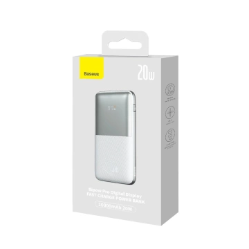 Baseus Bipow Pro Power Bank 10000mAh 20W biela s káblom USB typu A - USB typu C 3A 0,3 m (PPBD040202)