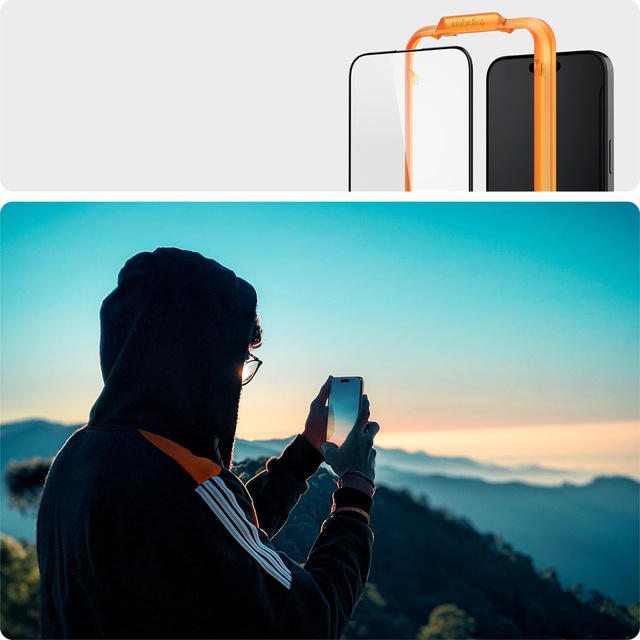 Tvrdené sklo Spigen Alm Glass FC 2-Pack pre Apple iPhone 15 Black